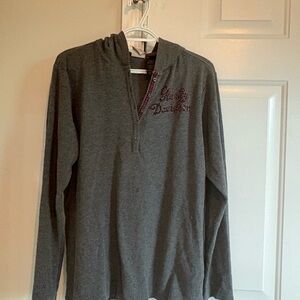 Harley-Davidson Gray Hoodie with Burgundy Trim